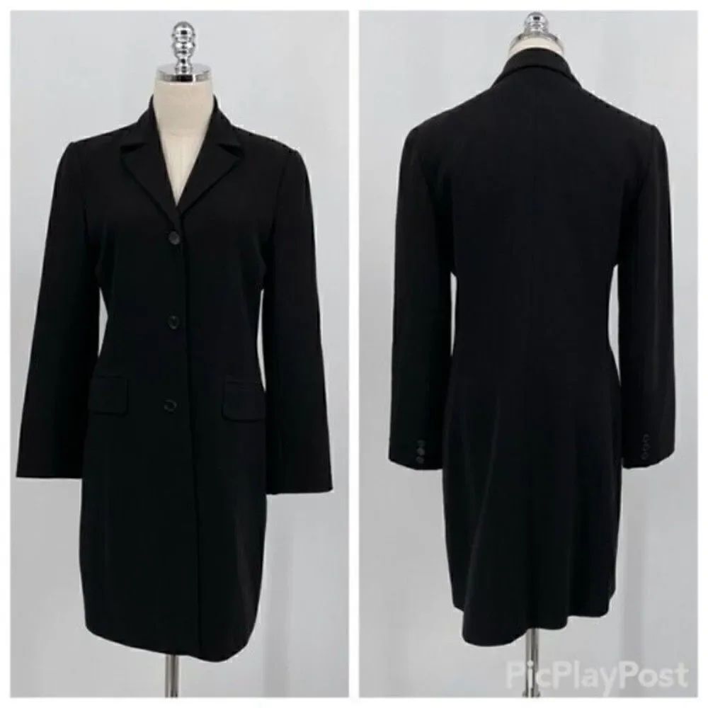 Vintage BCBGMaxAzria Y2K black long long blazer Large BoxC 90s